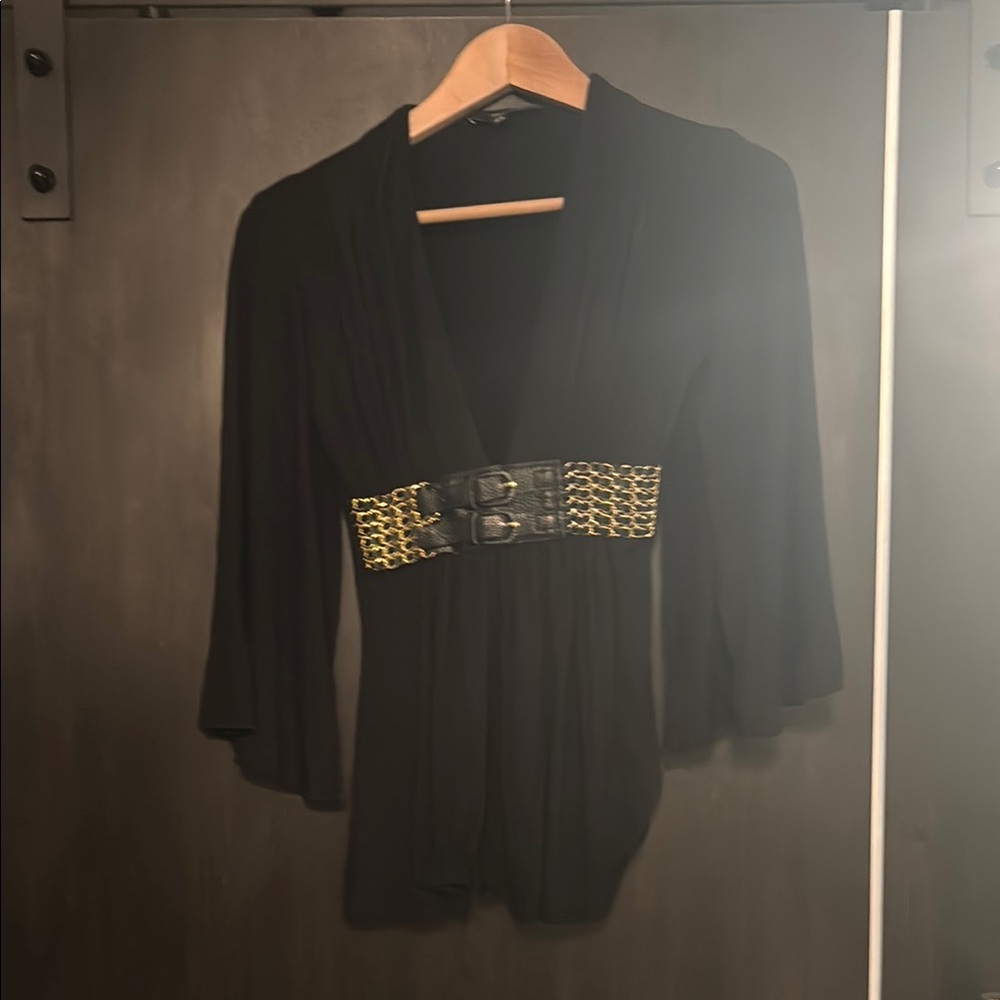 Black Top - dress with Gold Accents by Sky size: XS